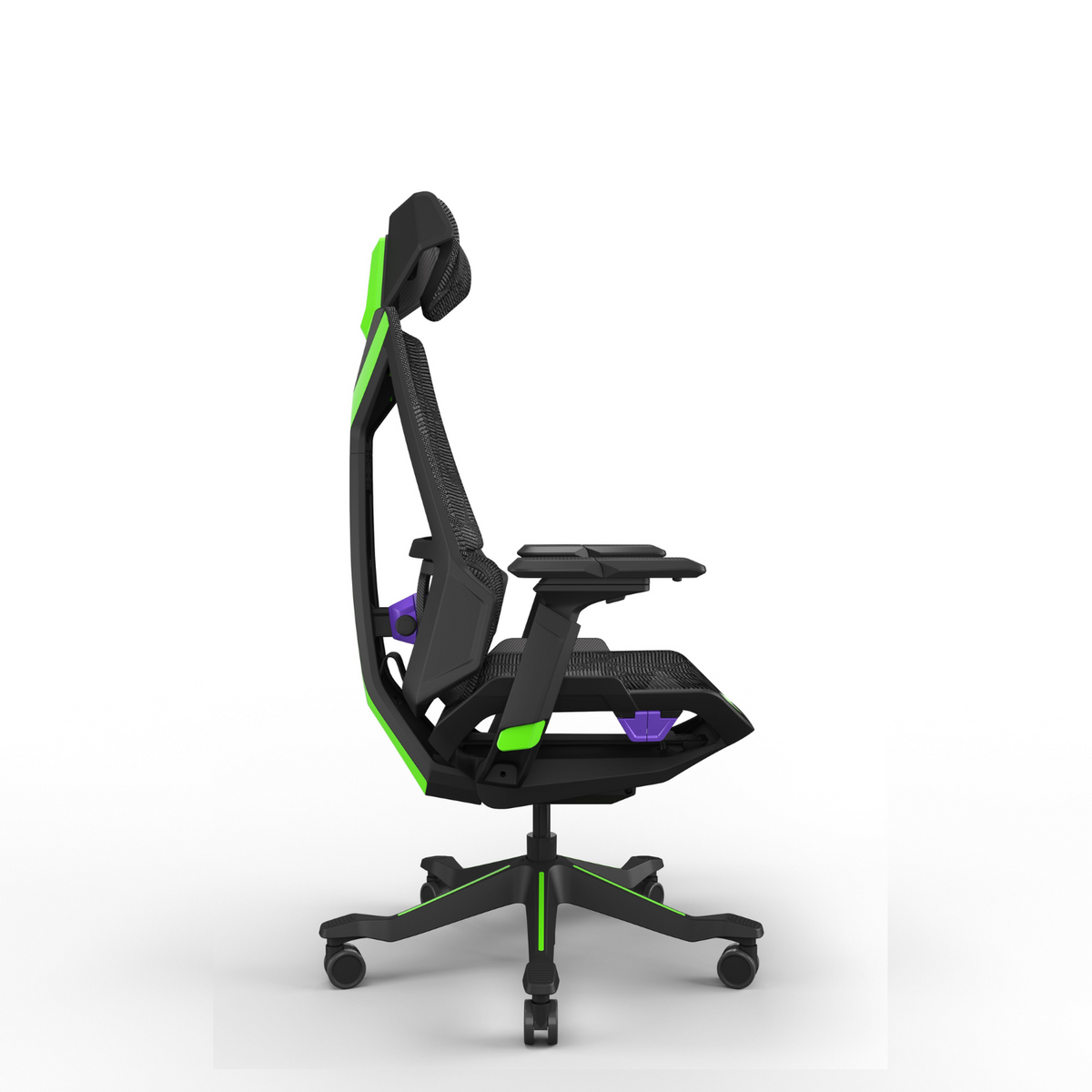 Featherlite Eclipse Game Chair with Headrest, without Footrest (Green+Purple), view 4