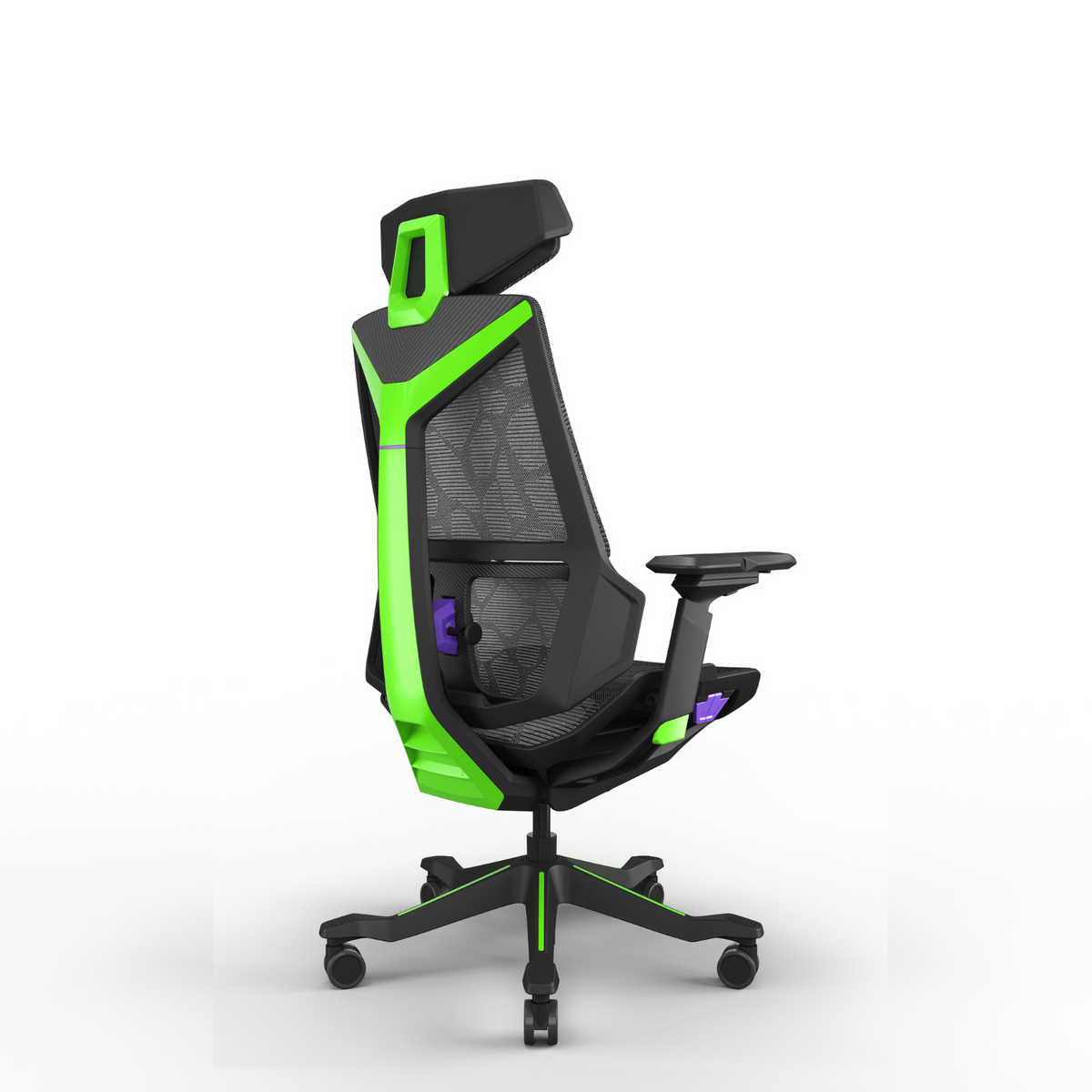 Featherlite Eclipse Game Chair with Headrest, without Footrest (Green+Purple), view 3