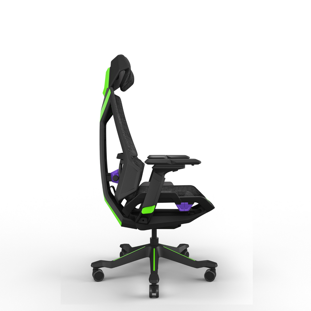 Featherlite Eclipse Game Chair with Headrest, without Footrest (Green+Purple), view 7