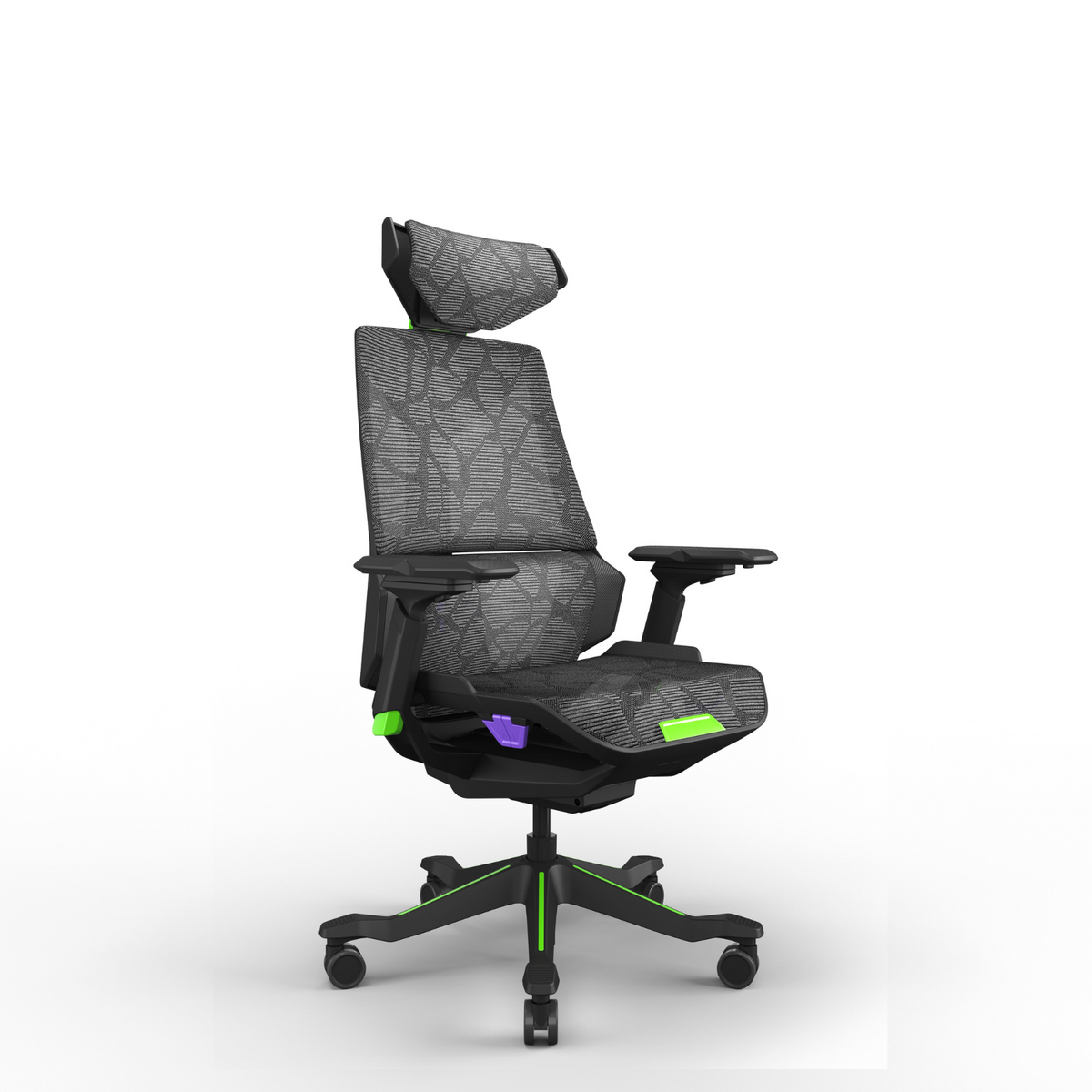 Featherlite Eclipse Game Chair with Headrest, without Footrest (Green+Purple), view 6