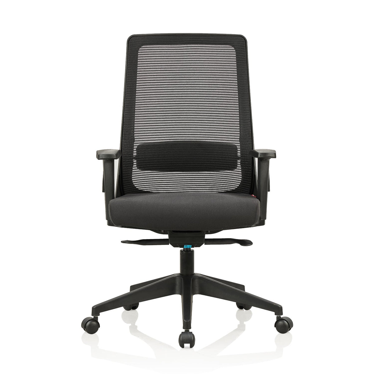 Featherlite Amaze Medium Back Mesh Chair with Self Calibrating Multilock Mechanism & Fabric Upholstered Cushion Seat(Black)