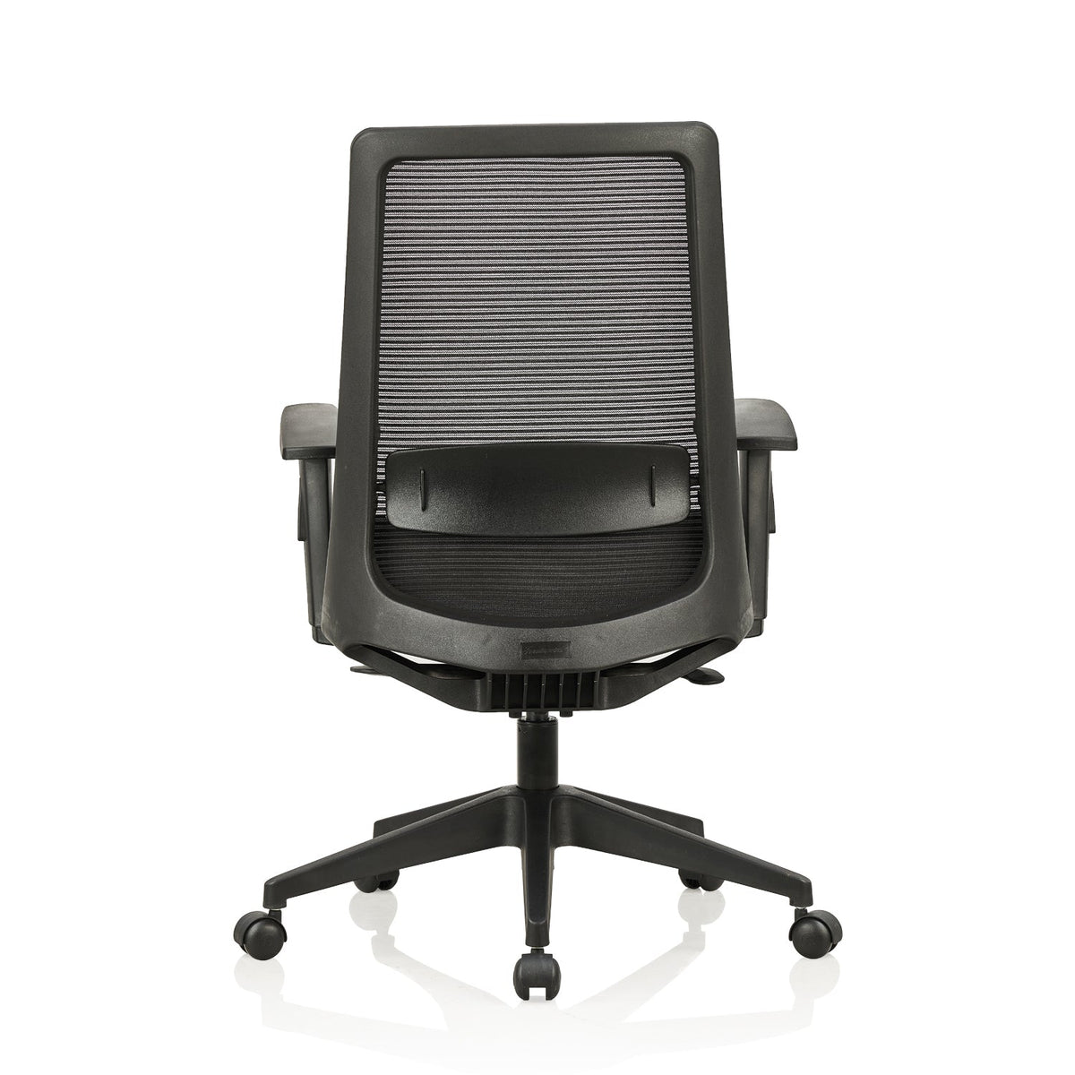 Featherlite Amaze Medium Back Mesh Chair with Self Calibrating Multilock Mechanism & Fabric Upholstered Cushion Seat(Black)