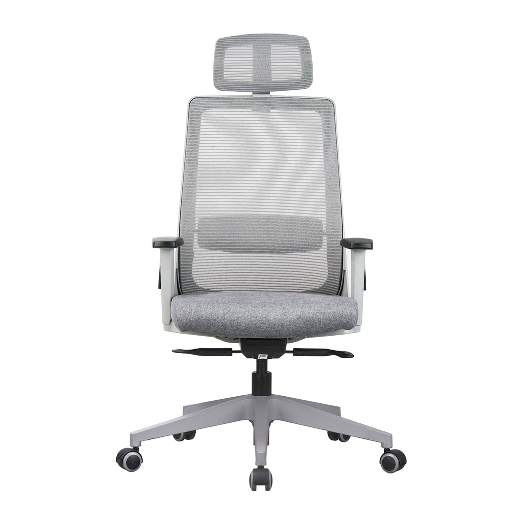 Featherlite Amaze High Back Mesh Chair, Grey, Nylon Base, view 2