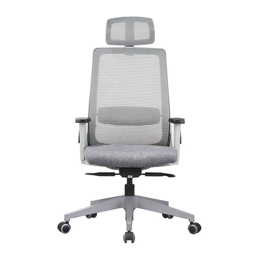 Featherlite Amaze High Back Mesh Chair, Grey, Nylon Base, view 2
