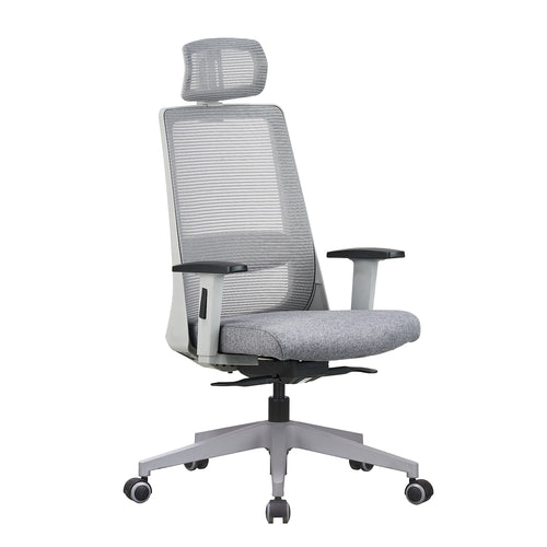 Featherlite Amaze High Back Mesh Chair, Grey, Nylon Base, view 1