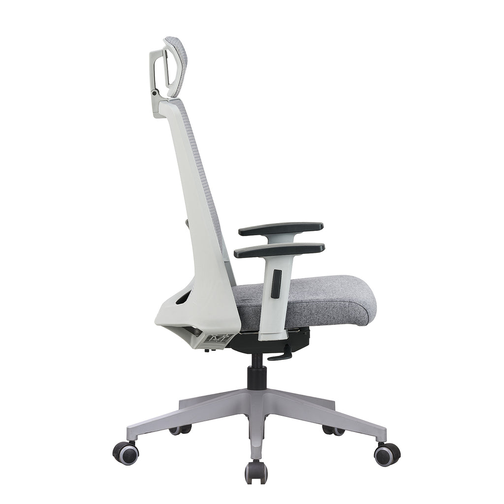 Featherlite Amaze High Back Mesh Chair, Grey, Nylon Base, view 3