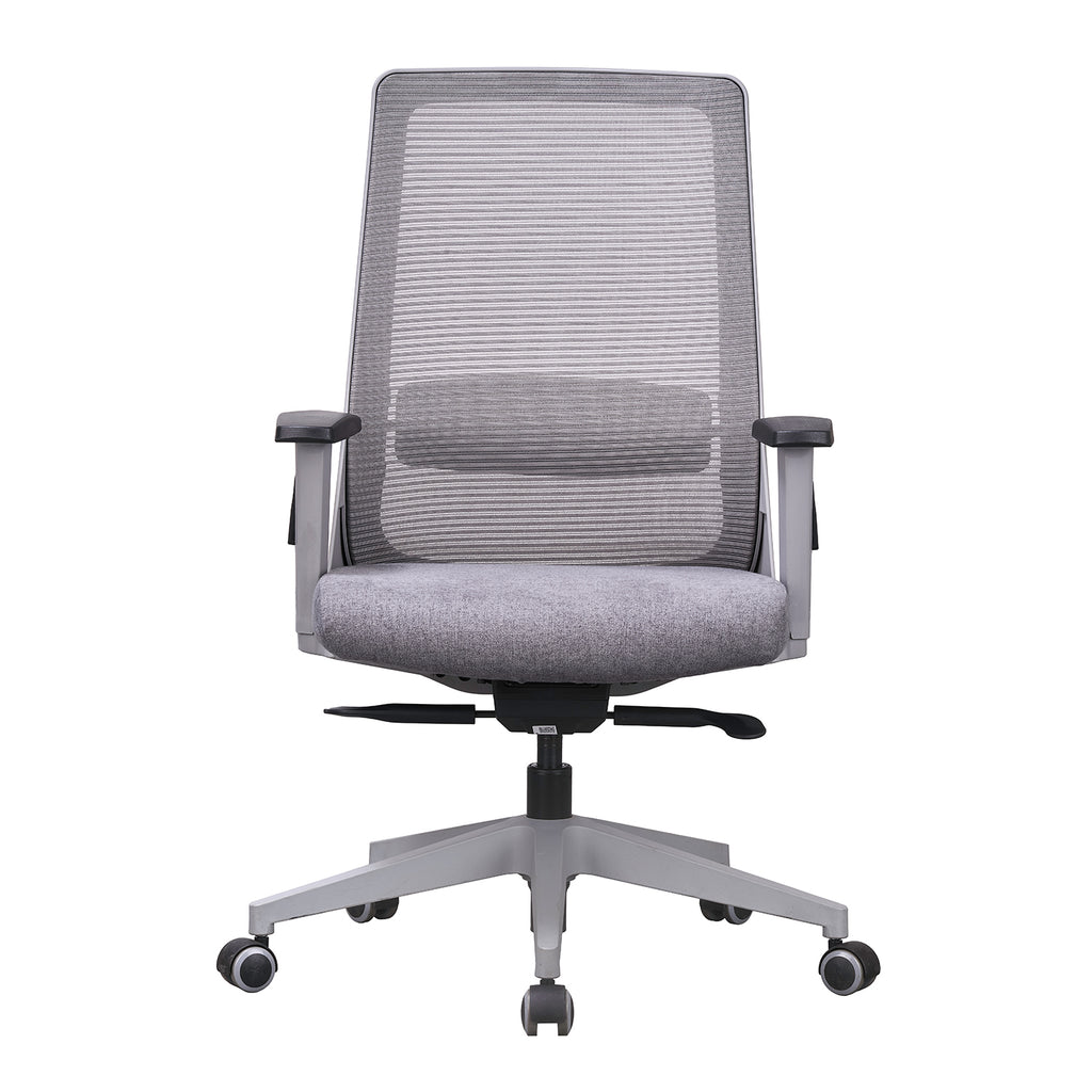 Featherlite Amaze Medium Back Mesh Chair, Grey, Nylon Base, view 2