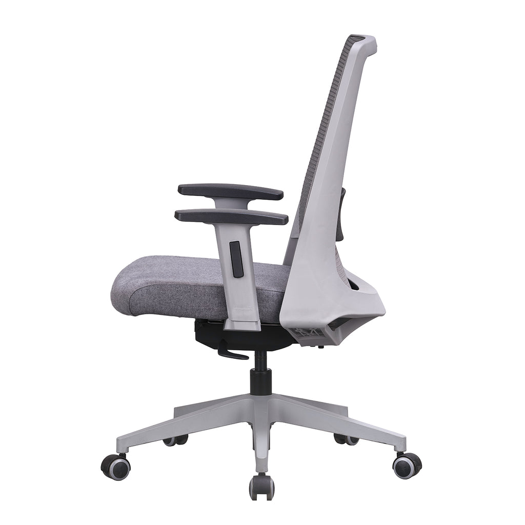 Featherlite Amaze Medium Back Mesh Chair, Grey, Nylon Base, view 6