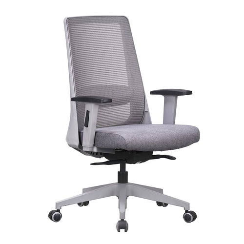 Featherlite Amaze Medium Back Mesh Chair, Grey, Nylon Base, view 1