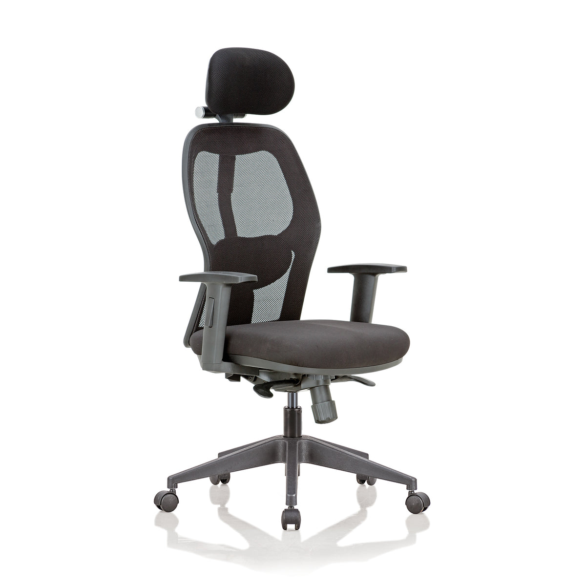 Featherlite Anatom Mesh Office Chair with Headrest (Black), view 1