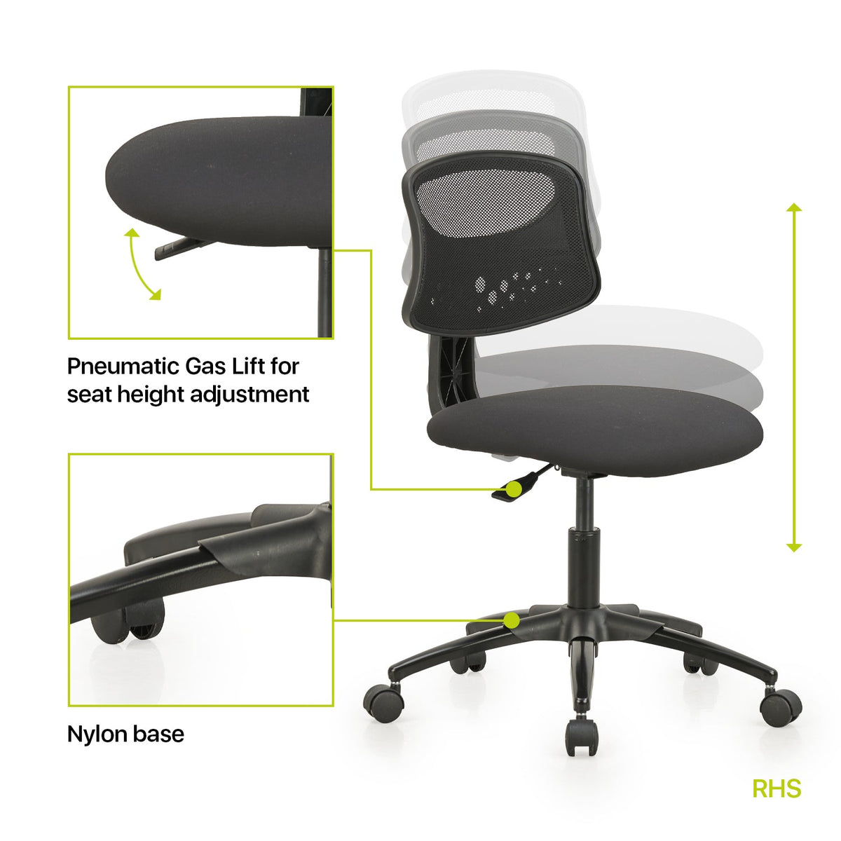 Featherlite Student Revolving Desk Chair without Arms