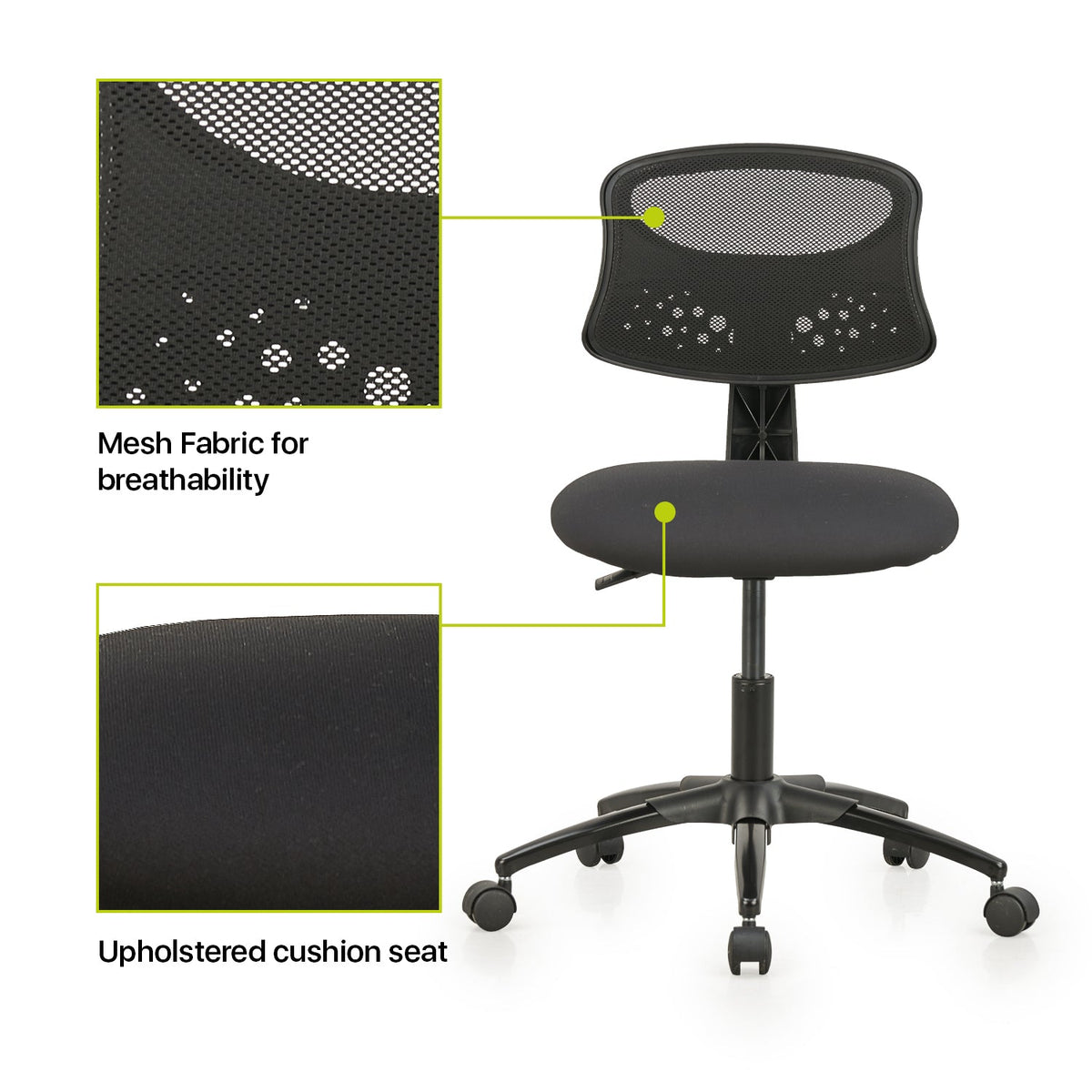 Featherlite Student Revolving Desk Chair without Arms