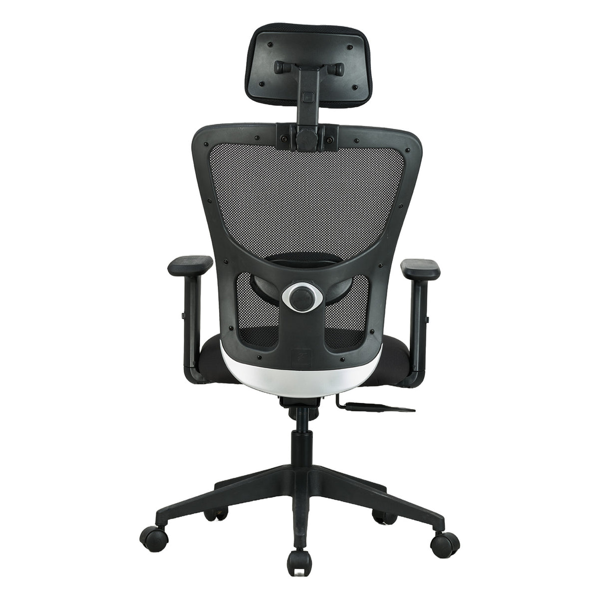Featherlite Astro Mesh Office Chair with Headrest (Black), back view