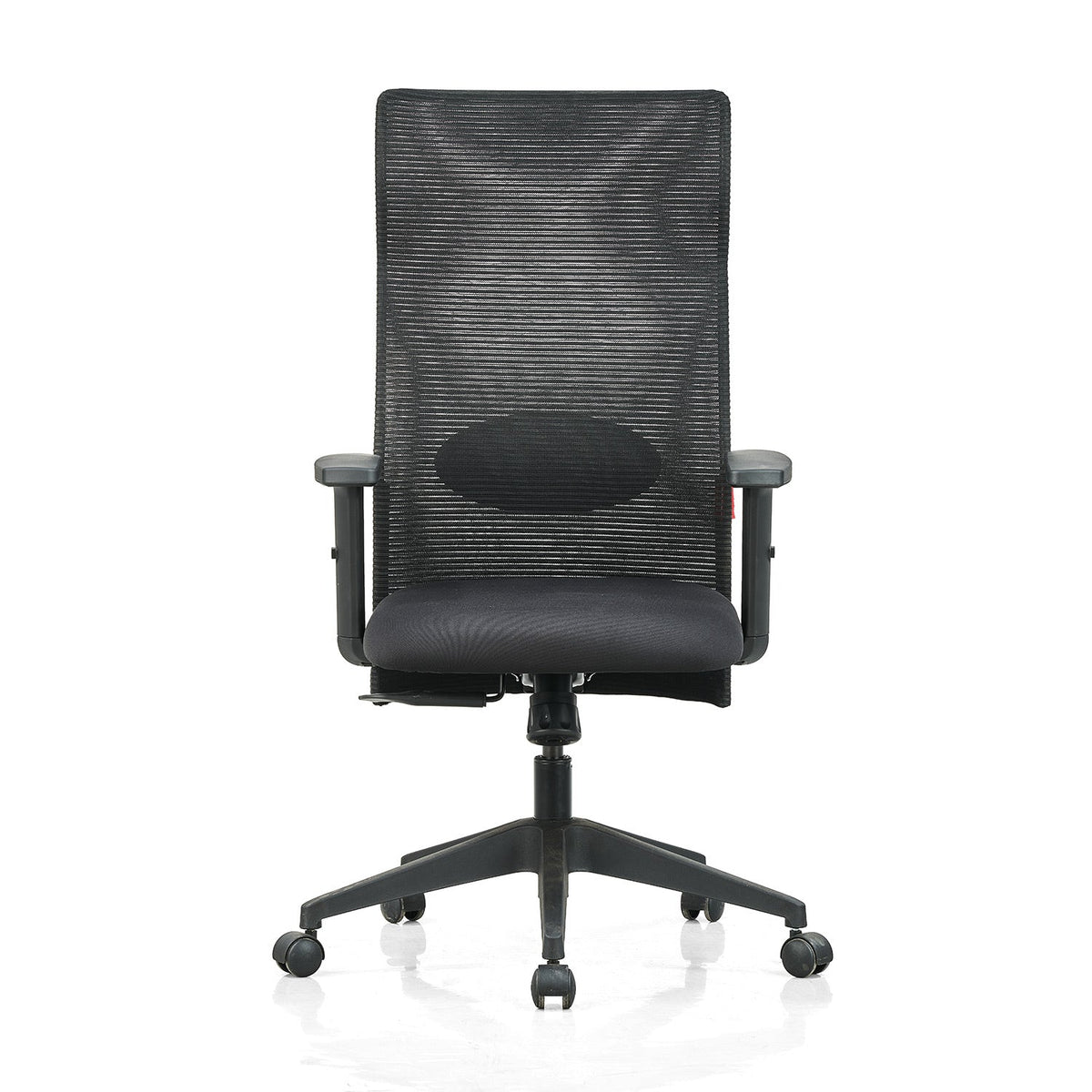 Featherlite Contact High Back Mesh Chair with Single Lock Synchro Mechanism & Adjustable Lumbar Support(Black)