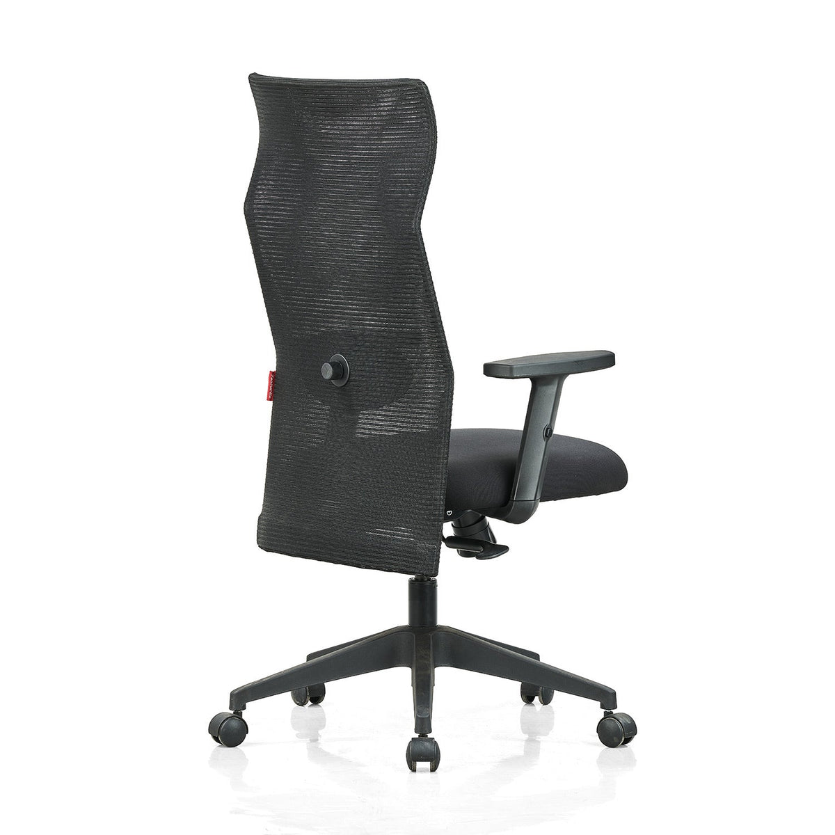 Featherlite Contact High Back Mesh Chair with Single Lock Synchro Mechanism & Adjustable Lumbar Support(Black)