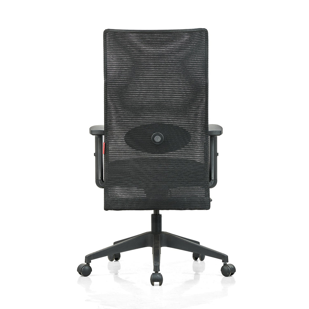 Featherlite Contact High Back Mesh Chair with Single Lock Synchro Mechanism & Adjustable Lumbar Support(Black)