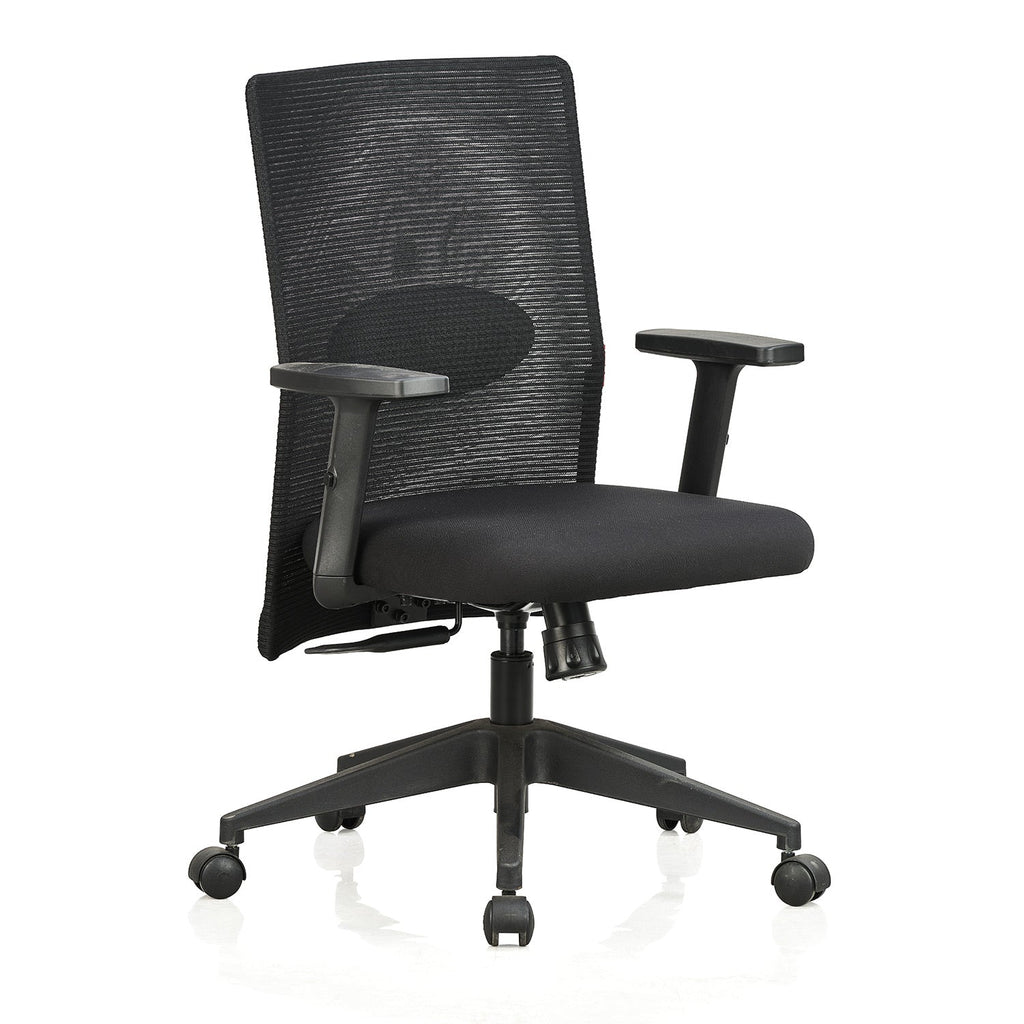 Featherlite Contact Medium Back Mesh Office Chair (Black), view 1