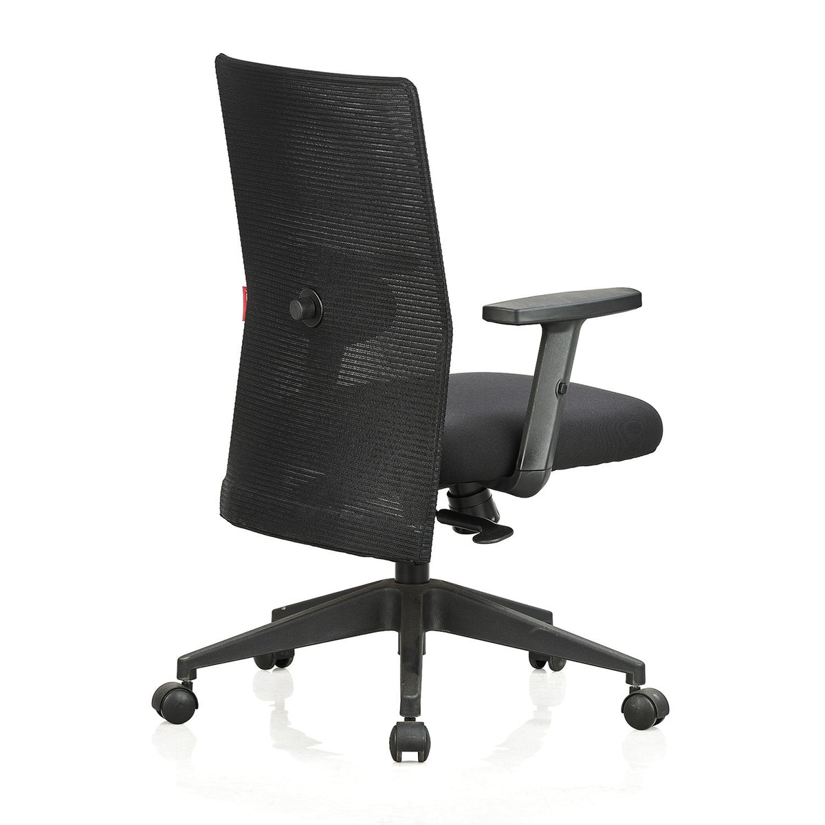 Featherlite Contact Medium Back Mesh Chair with Single Lock Synchro Mechanism & Adjustable Lumbar Support(Black)