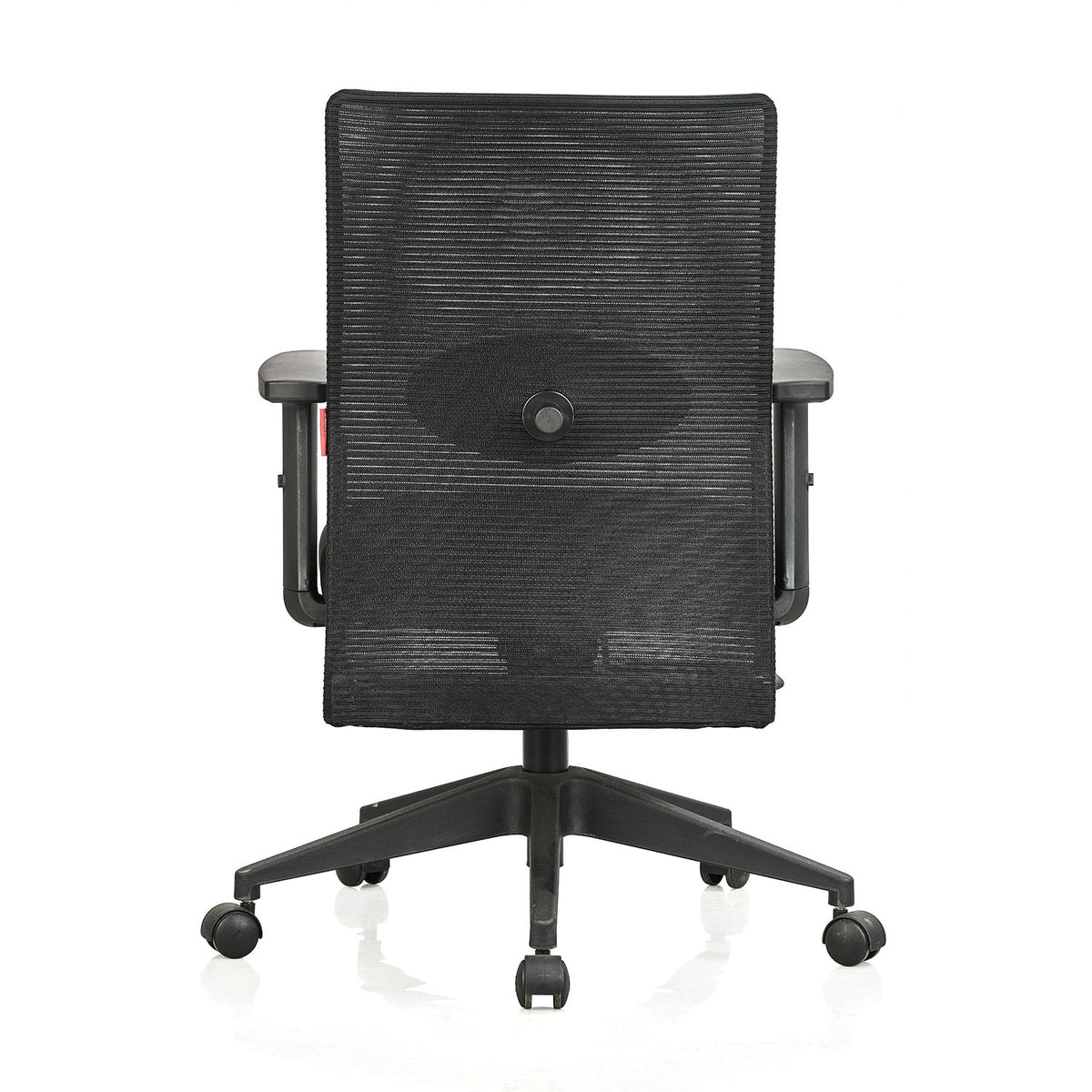 Featherlite Contact Medium Back Mesh Chair with Single Lock Synchro Mechanism & Adjustable Lumbar Support(Black)