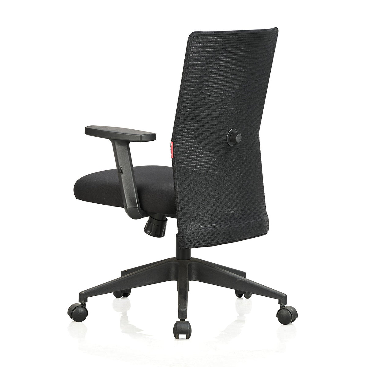 Featherlite Contact Medium Back Mesh Chair with Single Lock Synchro Mechanism & Adjustable Lumbar Support(Black)