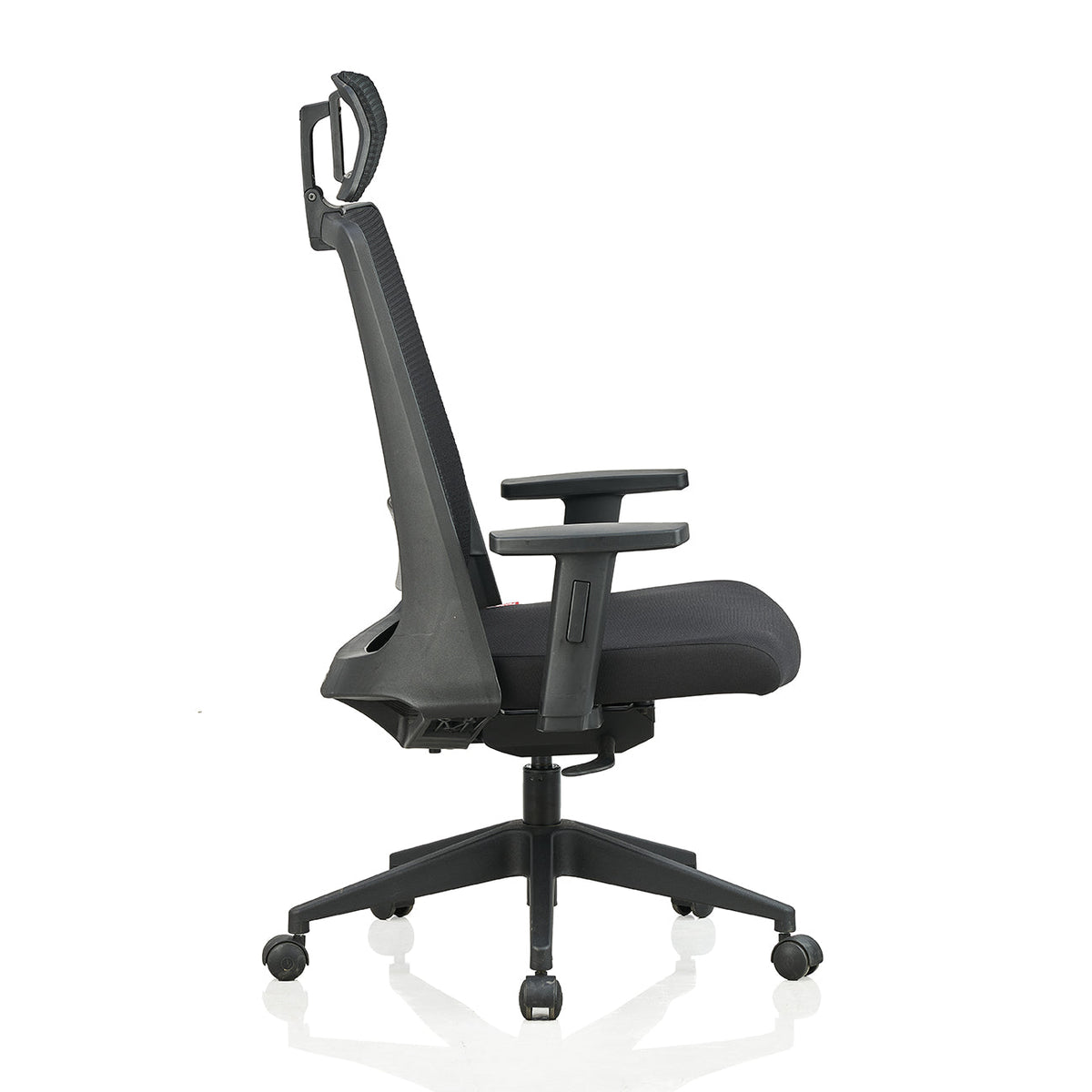 Featherlite Amaze High Back Mesh Chair with Self Calibrating Multilock Mechanism & Fabric Upholstered Cushion Seat(Black)