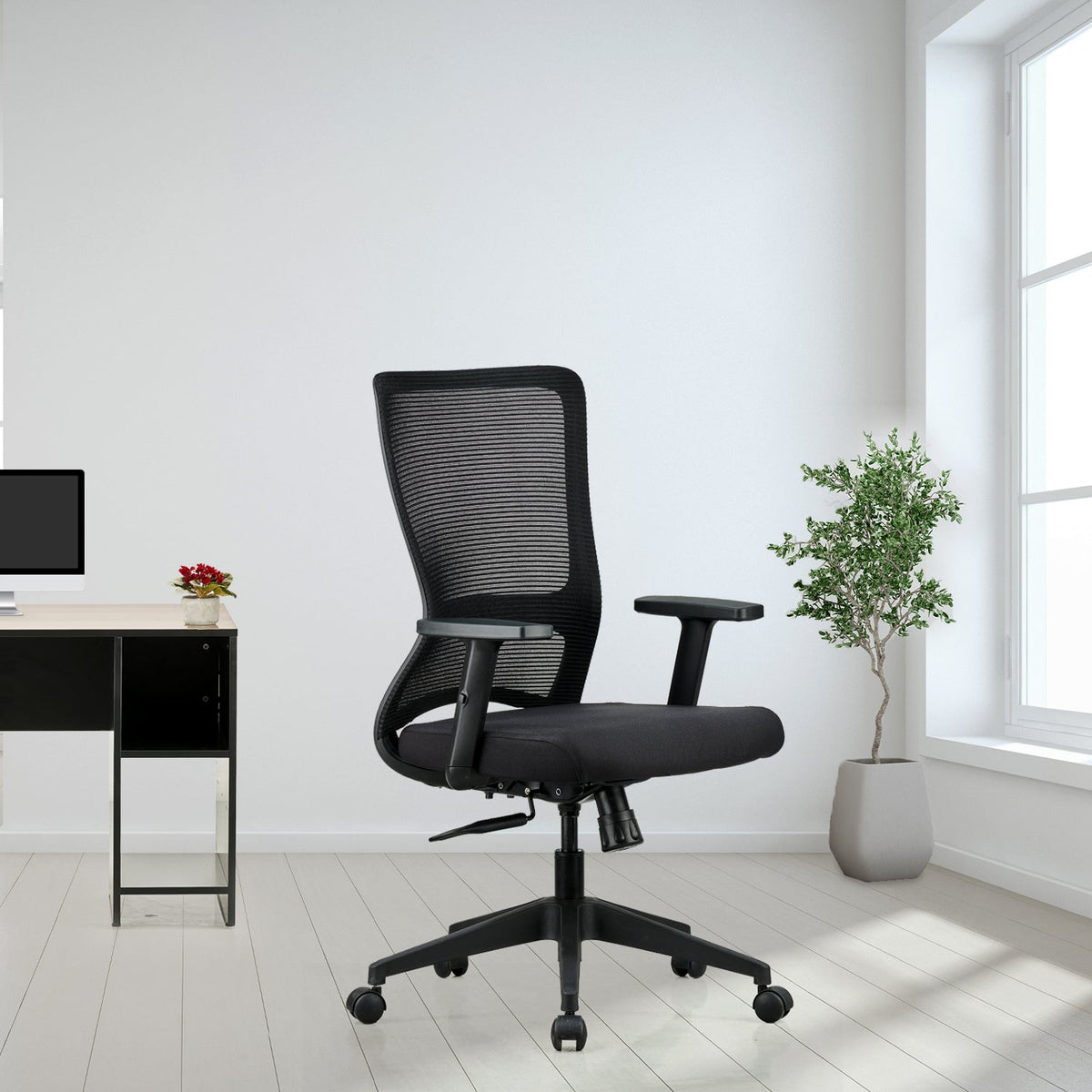 Featherlite Comet Medium Back Mesh Chair with Adjustable Arms