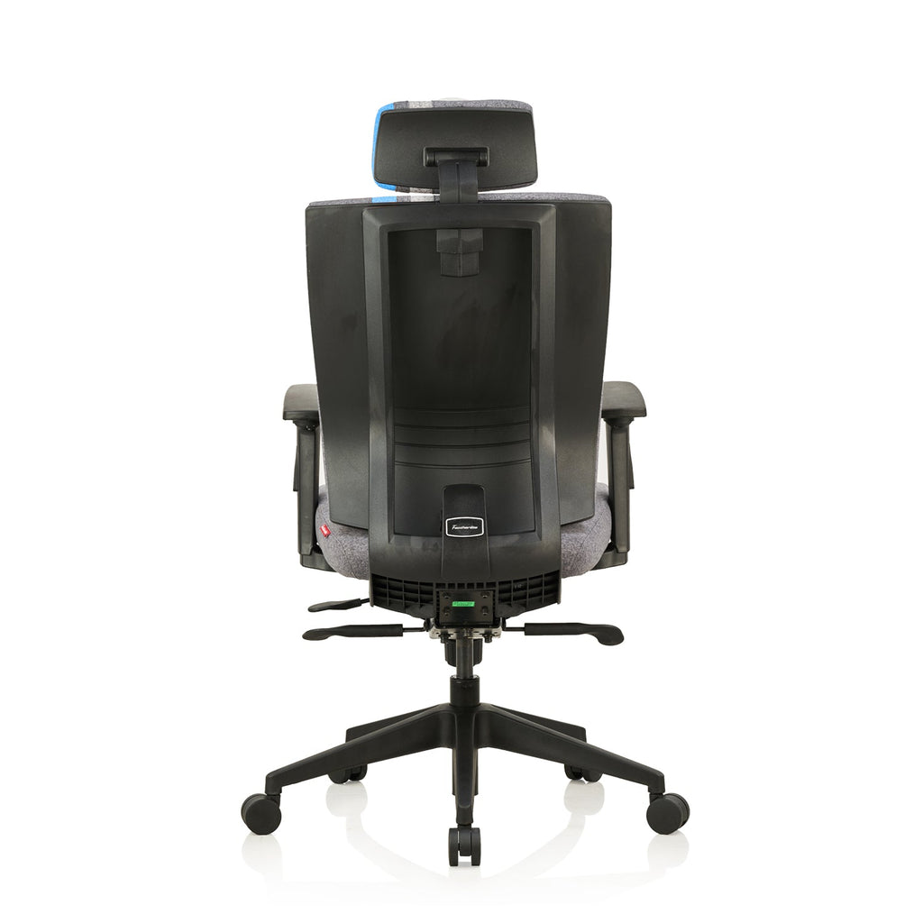 Featherlite Liberate Game High Back Fabric Chair with Dynaflex Back Support to Provide Dual Frame Flexibility & Seat Depth Adjustment(Blue)