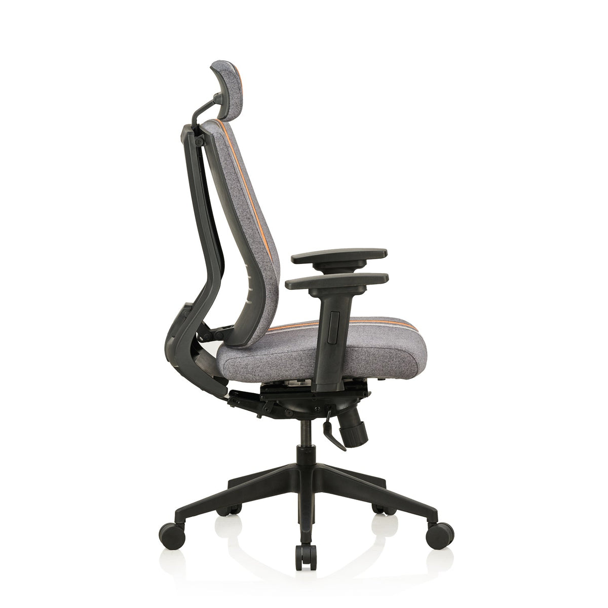 Featherlite Liberate Game High Back Fabric Chair with Dynaflex Back Support to Provide Dual Frame Flexibility & Seat Depth Adjustment(Orange)