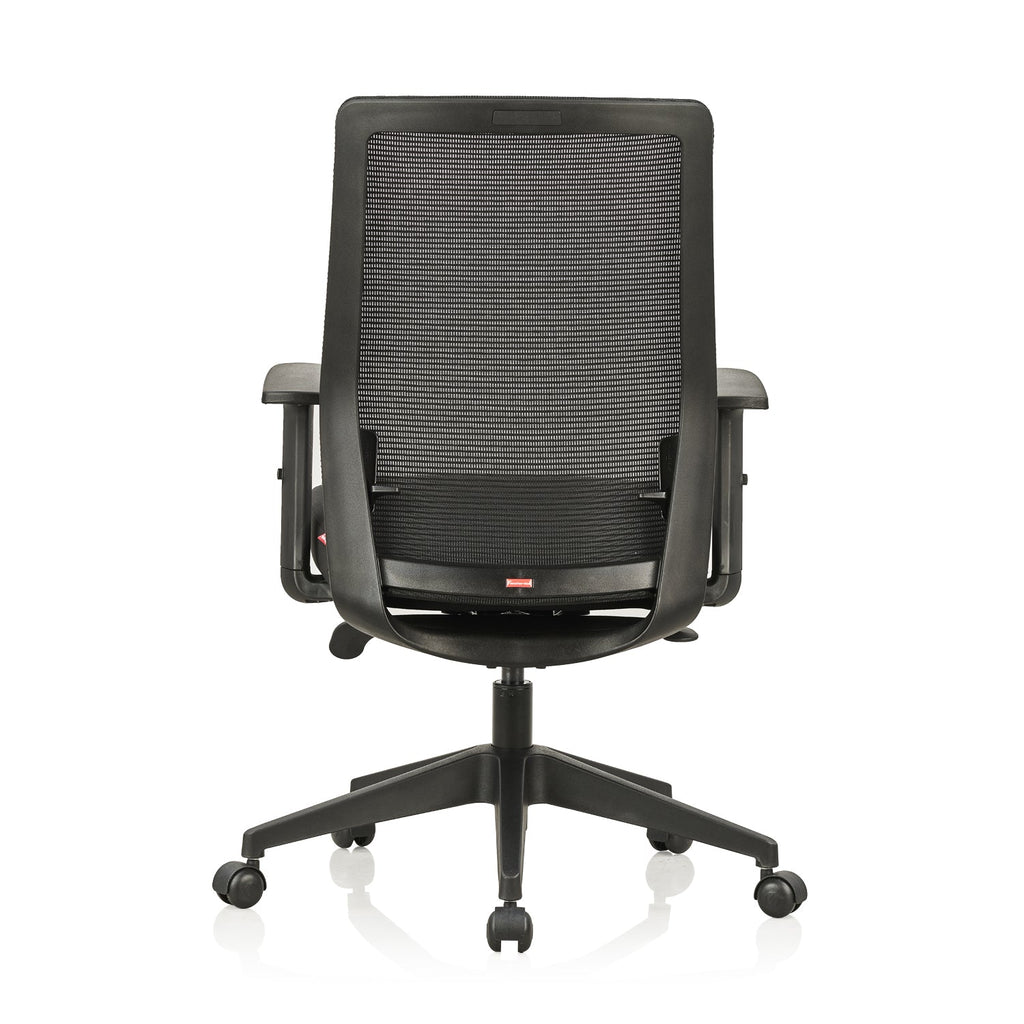Featherlite Opus Medium Back Mesh Chair with Self Calibrating Multilock Mechanism & Adjustable Asynchronous Lumbar Support
