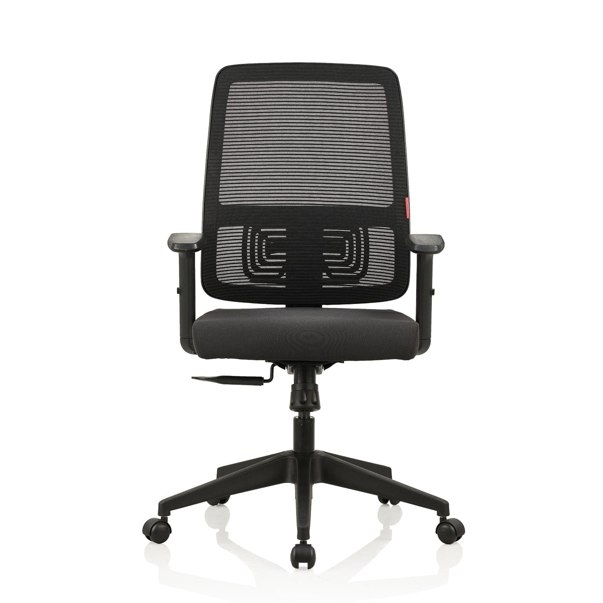Featherlite Versa Medium Back Mesh Chair with Single Lock Synchro Mechanism & Fabric Upholstered Seat