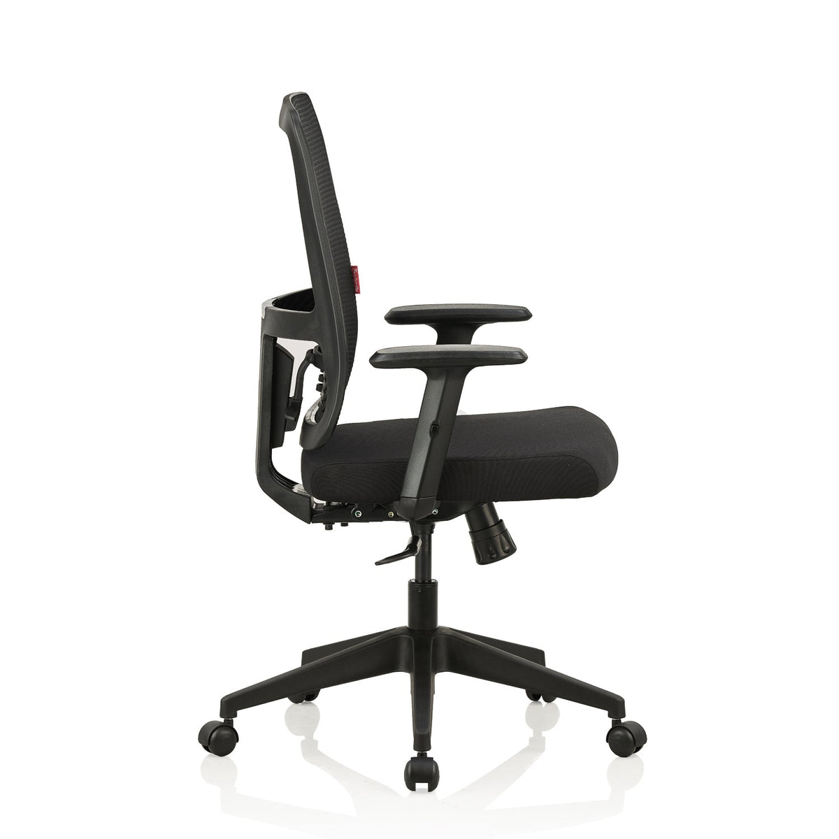 Featherlite Versa Medium Back Mesh Chair with Single Lock Synchro Mechanism & Fabric Upholstered Seat