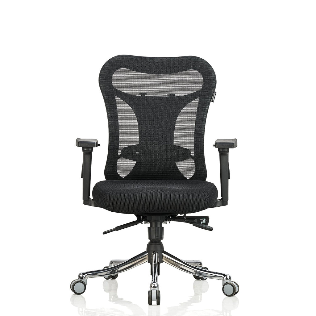 Featherlite Optima Medium Back Mesh Chair with Multilock Seat Sliding Mechanism & Three Way Adjustable Arms