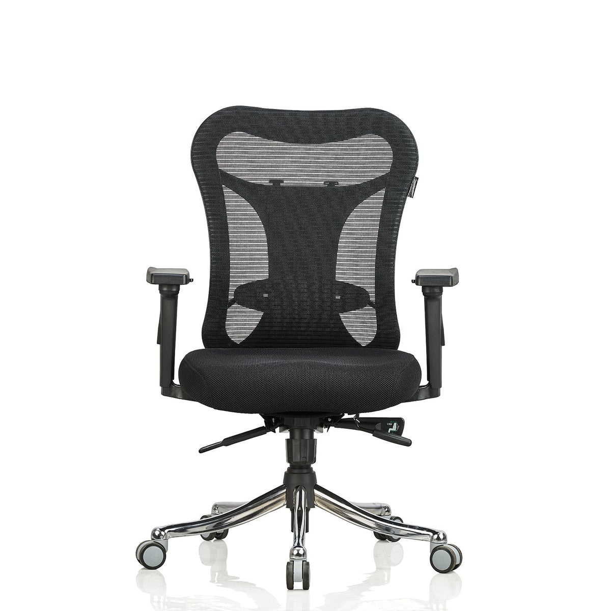 Featherlite Optima Medium Back Mesh Chair with Multilock Seat Sliding Mechanism & Three Way Adjustable Arms